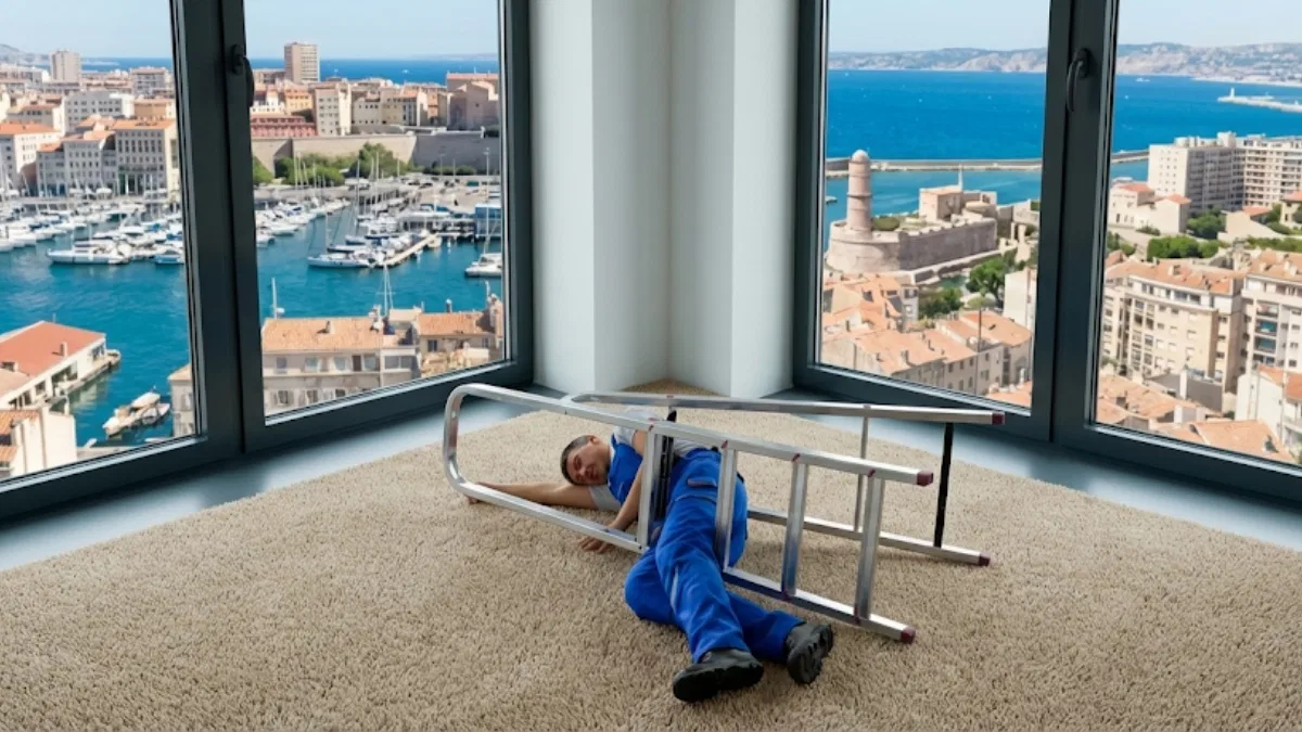 peintre tombé de l’échelle. accident, les risques de prendre un peintre non assuré