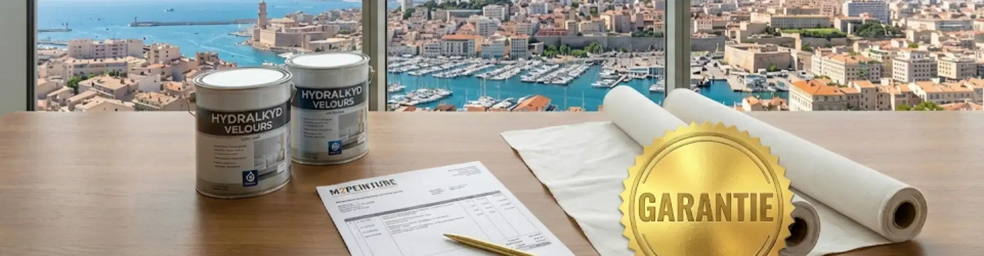 Garantie satisfaction et devis peinture M2 Peinture à Marseille : illustration des 7 engagements qualité de l'entreprise M2Peinture
