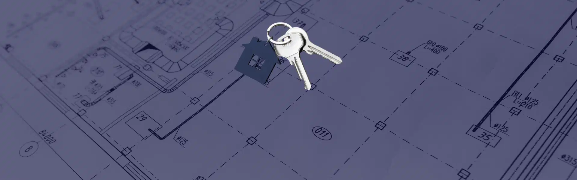 Trousseau de clés posé sur un dossier administratif symbolisant la gestion d'un ordre de service pour travaux de peinture