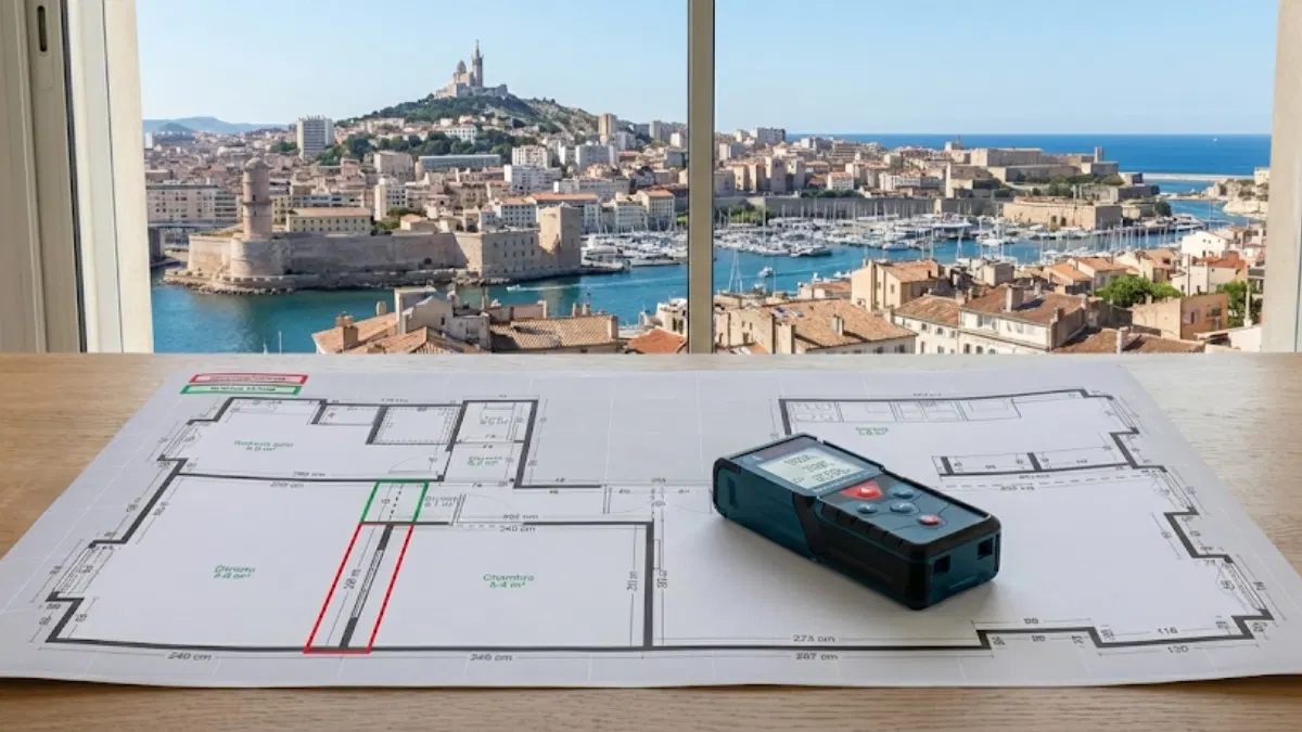 Pour obtenir un devis précis de vos travaux de peinture, une prise de mesure rigoureuse de la surface en m² est indispensable, que ce soit pour un studio ou un grand appartement avec vue